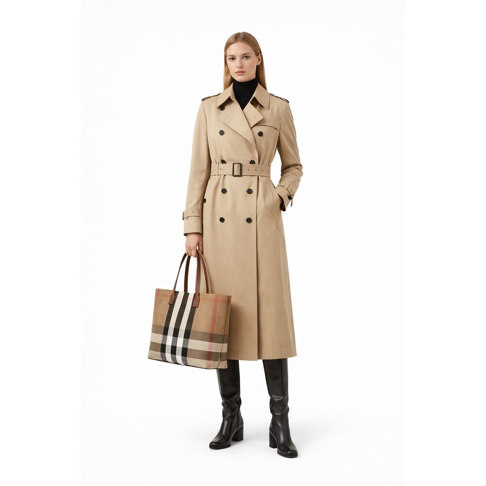 Burberry Checkered Tote Bag NWT MediumTaupe Brown Check $1290